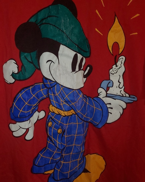 Vintage Disney Store Mickey Holiday Sleep Shirt - Picture 2 of 4